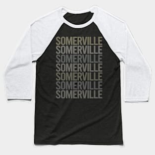 Gray Text Art Somerville Baseball T-Shirt